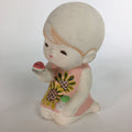Japanese Plaster Little Girl Figurine Vtg Pottery Statue White Doll Kodomo BD654