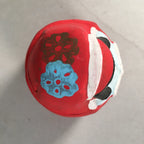 Japanese Plaster Piggy Bank Vtg Hime-Daruma Figurine Doll Kimono KF439