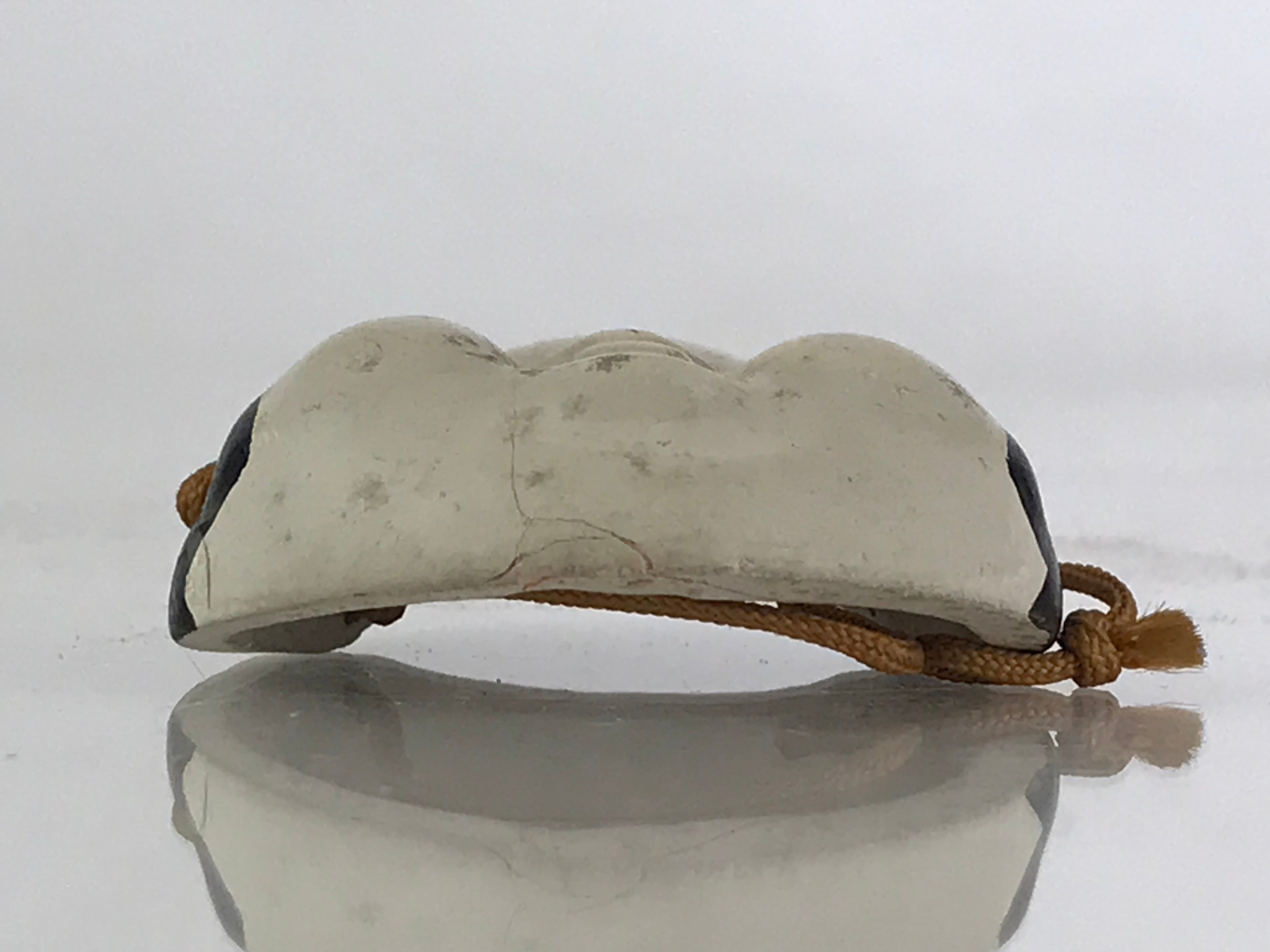 Japanese Plaster Small Face Mask Vtg Okame Lady's Face White KF586