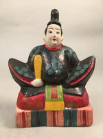 Japanese Plaster Statue Vtg Hand-painted Okimono Kimono Man Hina Doll BD567