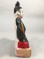 Japanese Plaster Statue Vtg Hand-painted Okimono Kimono Man Hina Doll BD567