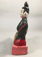 Japanese Plaster Statue Vtg Hand-painted Okimono Kimono Man Hina Doll BD567