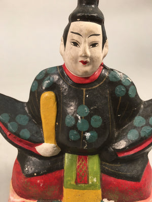 Japanese Plaster Statue Vtg Hand-painted Okimono Kimono Man Hina Doll BD567
