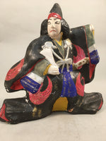 Japanese Plaster Statue Vtg Hand-painted Okimono Kimono Man Kabuki BD564