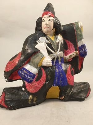 Japanese Plaster Statue Vtg Hand-painted Okimono Kimono Man Kabuki BD564