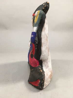 Japanese Plaster Statue Vtg Hand-painted Okimono Kimono Man Kabuki BD564