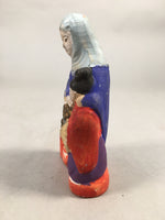 Japanese Plaster Statue Vtg Hand-painted Okimono Nun Boy BD568