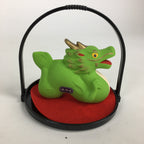 Japanese Plaster Zodiac Dragon Statue Vtg Lucky Charm Green Figurine PX613