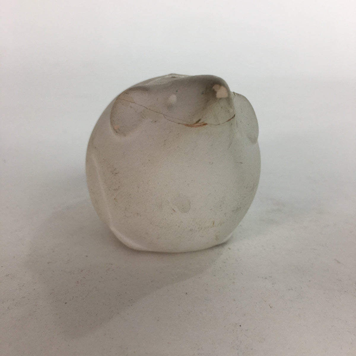 Japanese Plaster Zodiac Mouse Figurine Vtg Kokeshi Doll Okimono White KF570