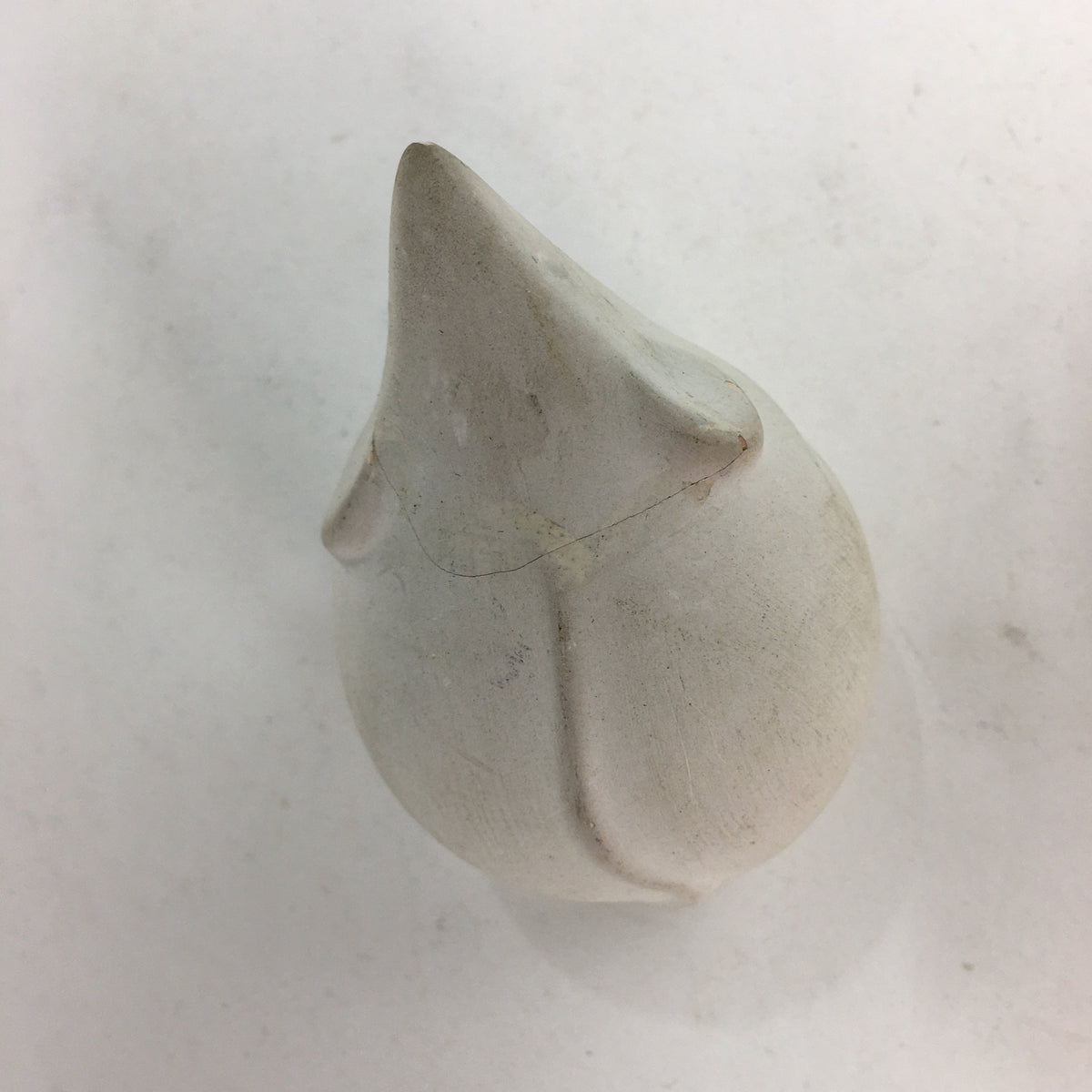 Japanese Plaster Zodiac Mouse Figurine Vtg Kokeshi Doll Okimono White KF570