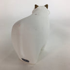 Japanese Plaster Zodiac Symbol Cow Vtg Pottery Yakushi Kiln White Gold Ushi BD6