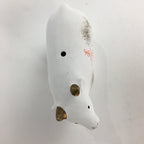 Japanese Plaster Zodiac Symbol Cow Vtg Pottery Yakushi Kiln White Gold Ushi BD6