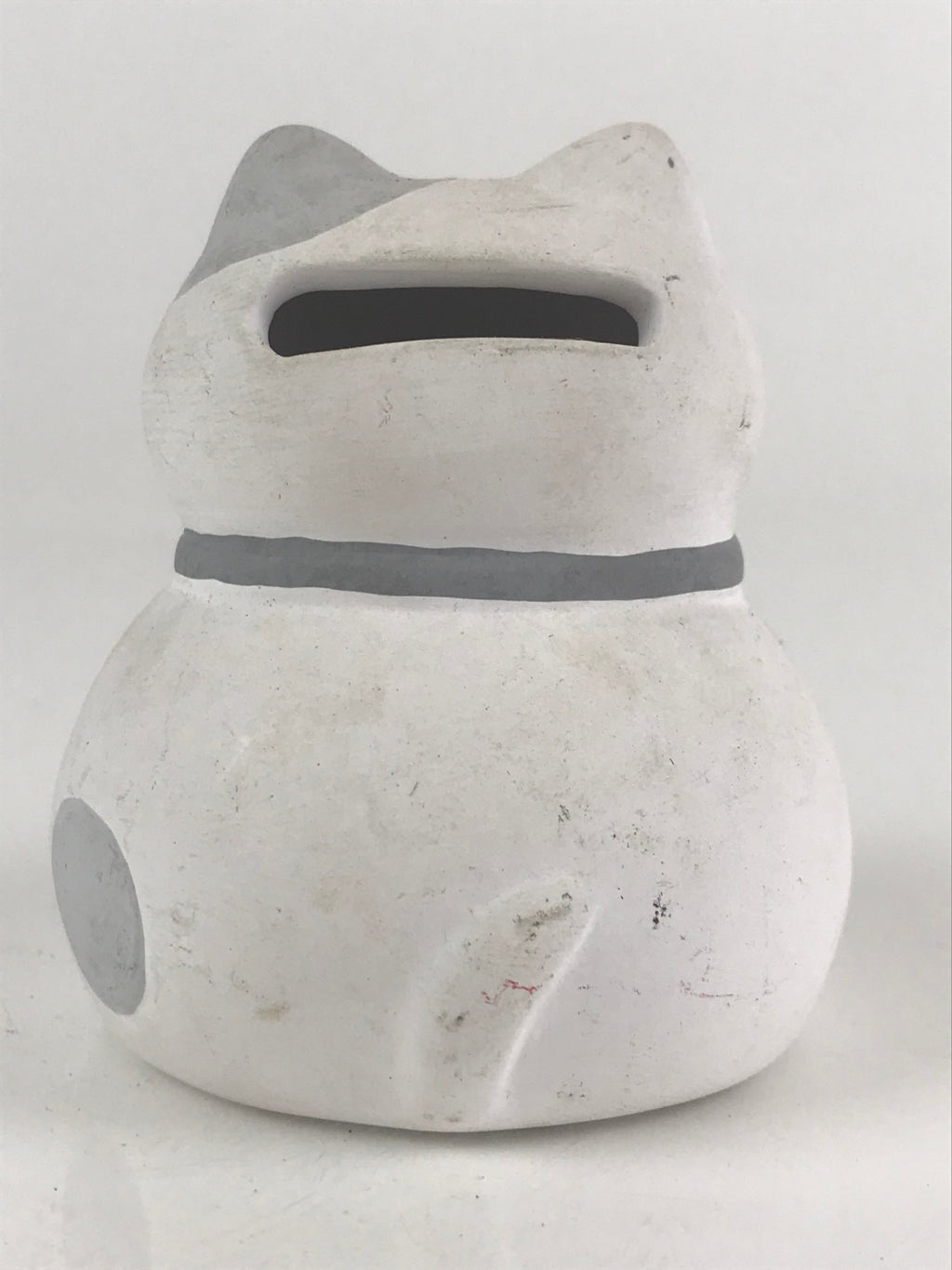Japanese Plaster doll Cat Piggy Bank Vtg Money Box Chokinbako Good Luck BD827