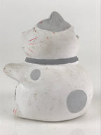 Japanese Plaster doll Cat Piggy Bank Vtg Money Box Chokinbako Good Luck BD827