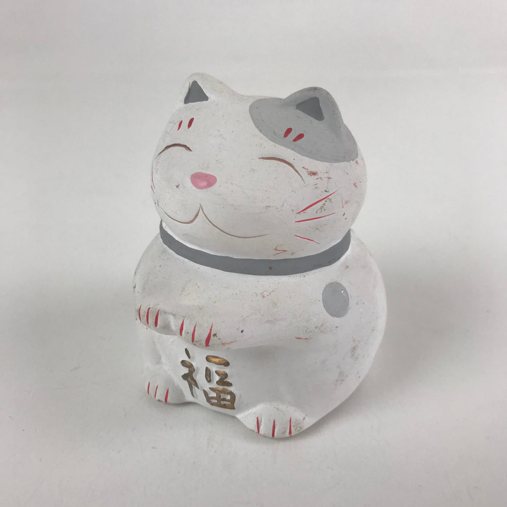 Japanese Plaster doll Cat Piggy Bank Vtg Money Box Chokinbako Good Luck BD827