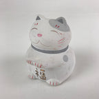 Japanese Plaster doll Cat Piggy Bank Vtg Money Box Chokinbako Good Luck BD827