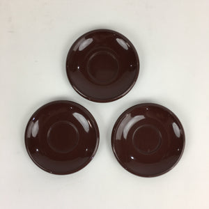 Japanese Plastic Drink Saucer 7pc Set Vtg Chataku Coaster Brown UR720