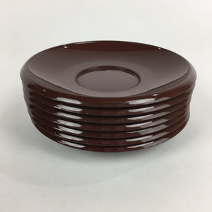 Japanese Plastic Drink Saucer 7pc Set Vtg Chataku Coaster Brown UR720