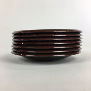 Japanese Plastic Drink Saucer 7pc Set Vtg Chataku Coaster Brown UR720