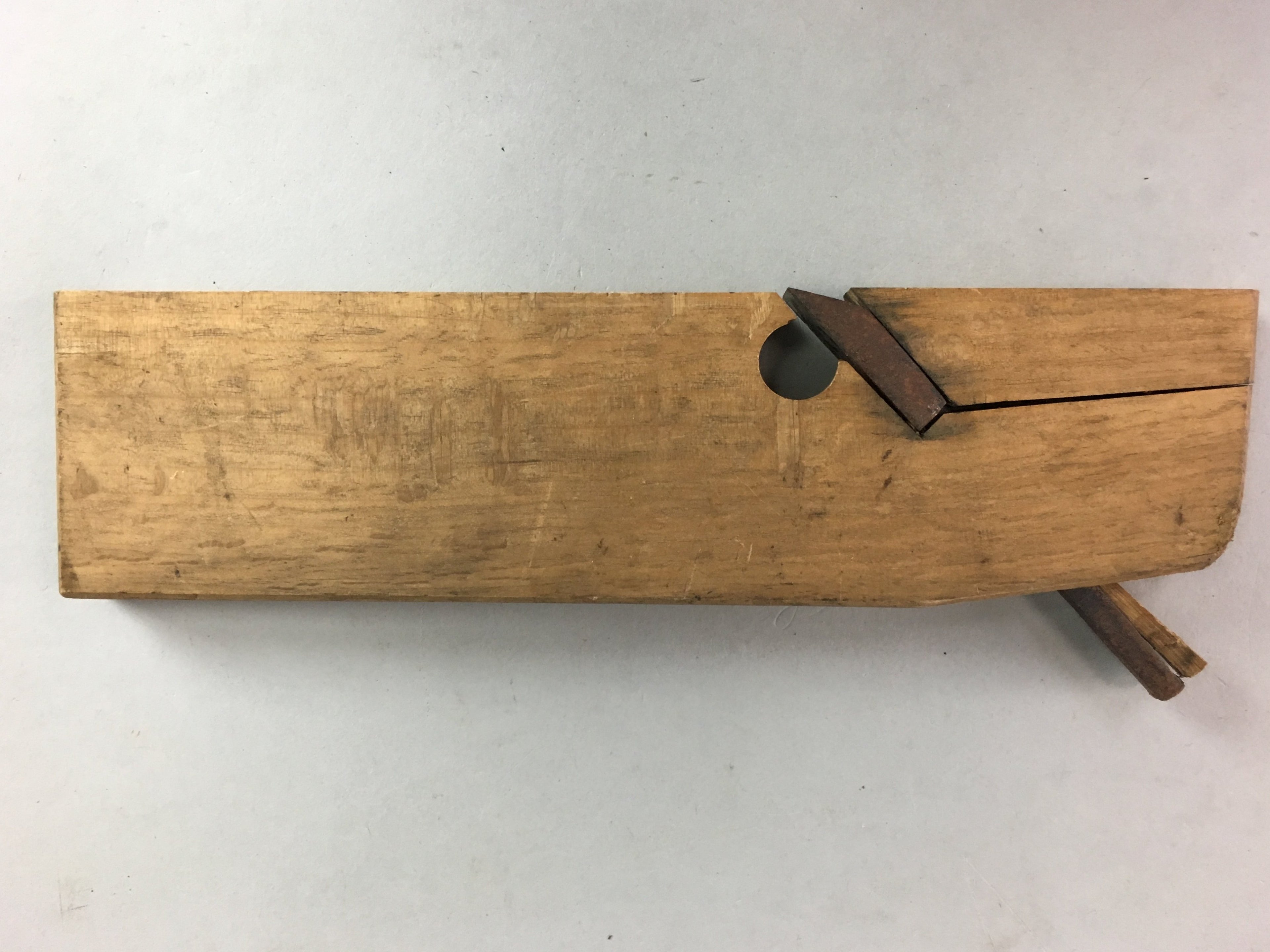 Japanese Plough Hand Plane Vtg Shakuri Kanna Wood Steel 16mm blade Tool K358