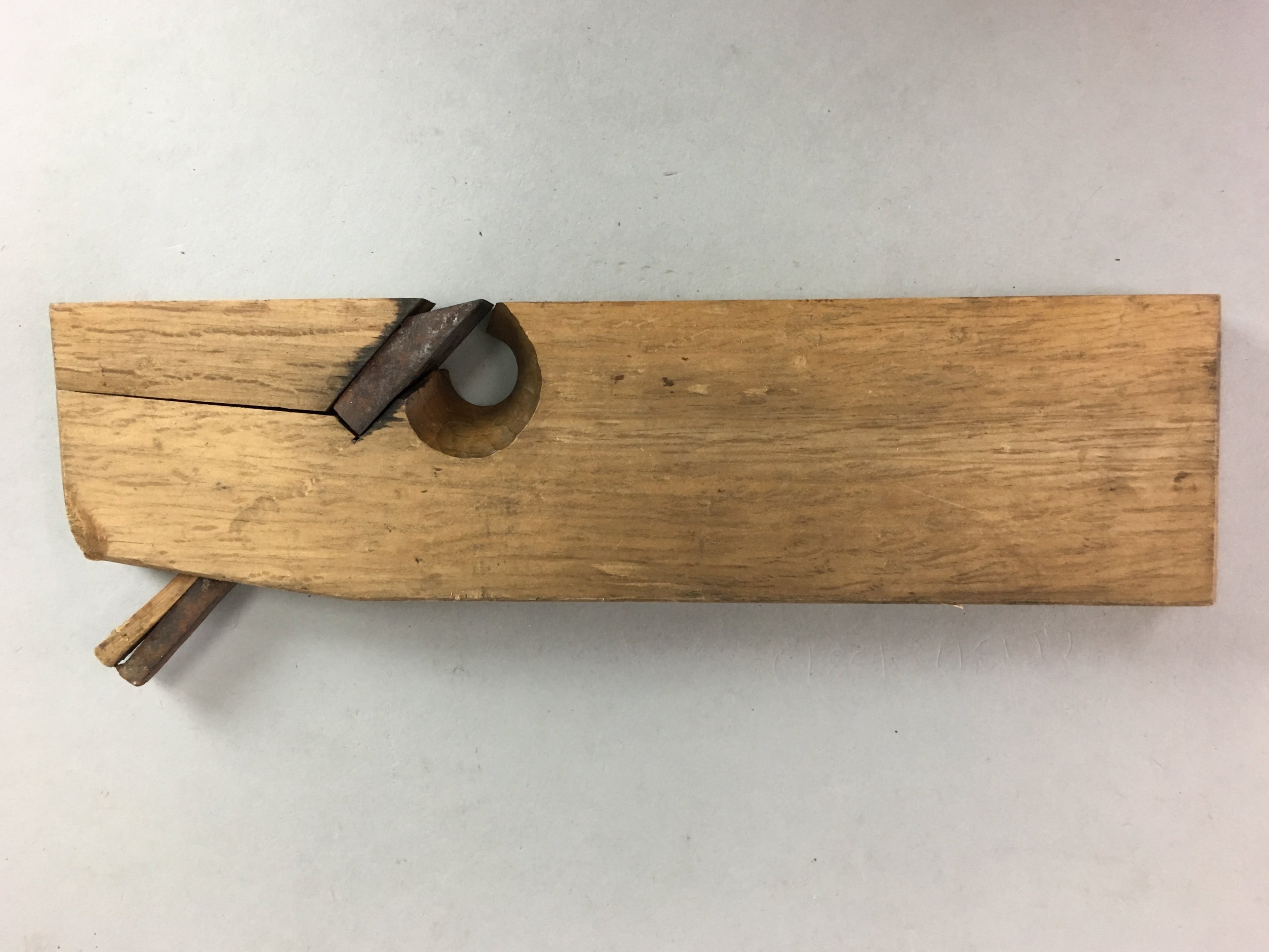 Japanese Plough Hand Plane Vtg Shakuri Kanna Wood Steel 16mm blade Tool K358