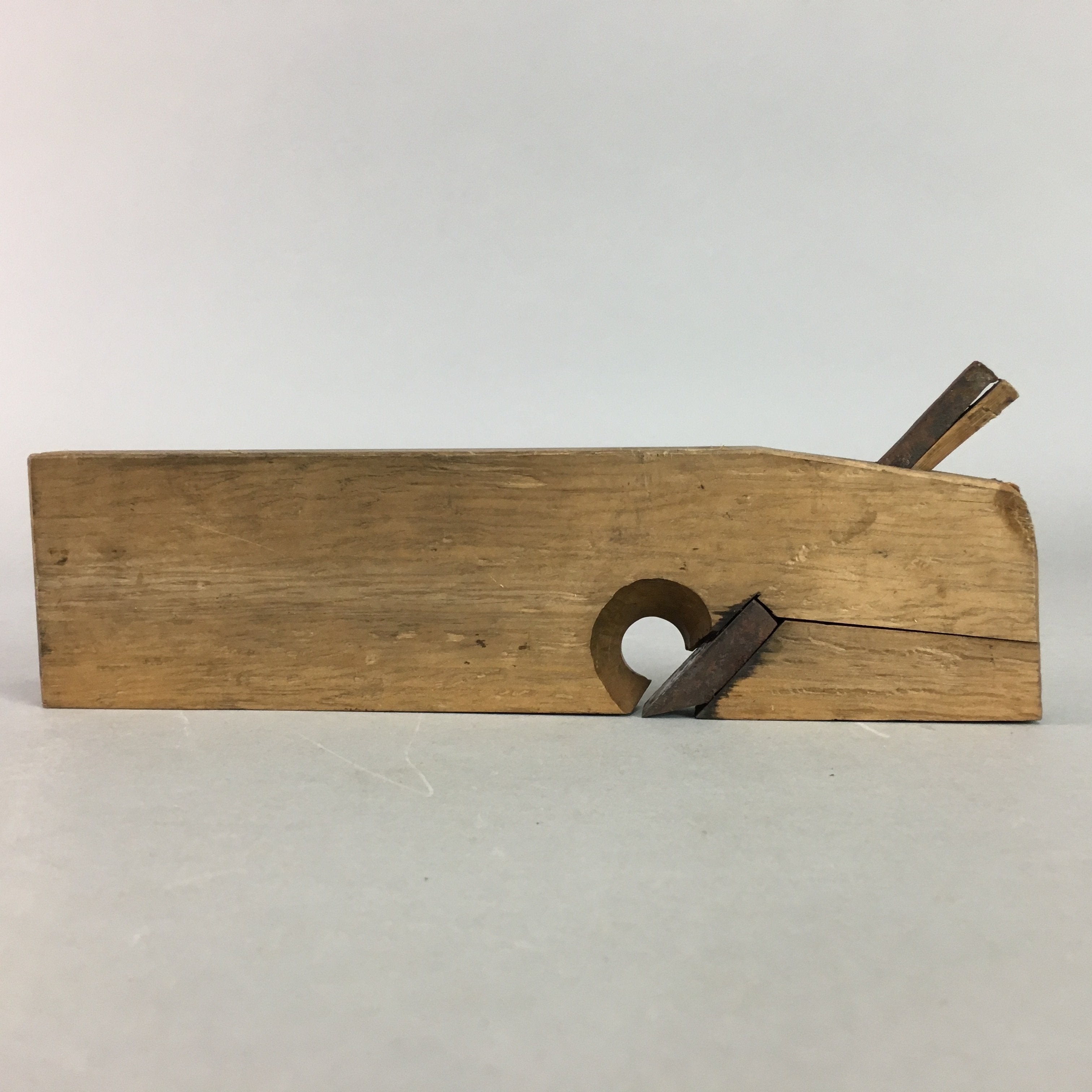 Japanese Plough Hand Plane Vtg Shakuri Kanna Wood Steel 16mm blade Tool K358