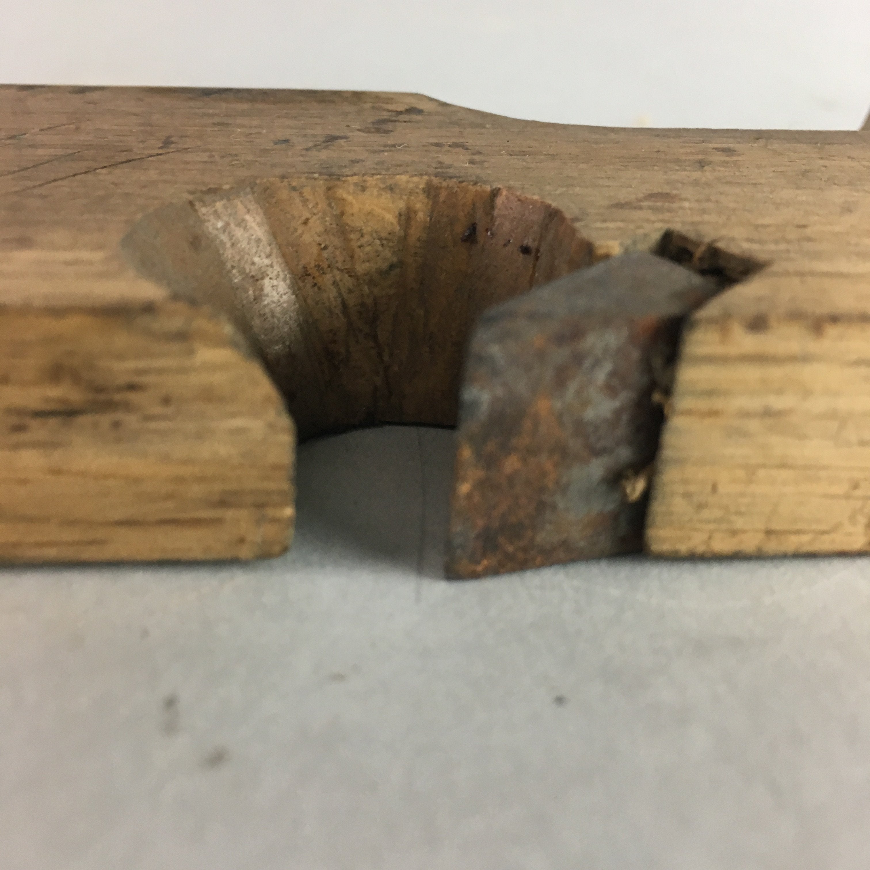 Japanese Plough Hand Plane Vtg Shakuri Kanna Wood Steel 17mm blade Tool K321