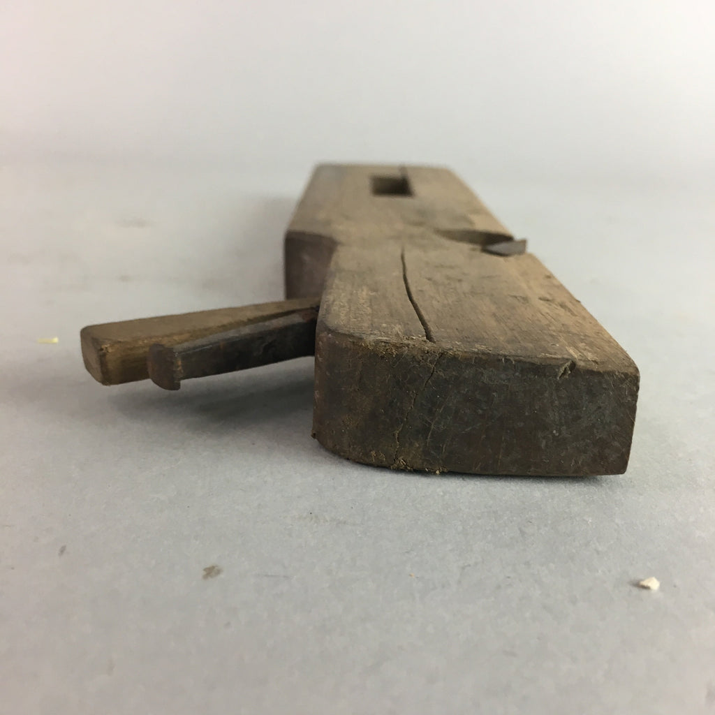 Japanese Plough Hand Plane Vtg Shakuri Kanna Wood Steel 17mm blade Tool K321