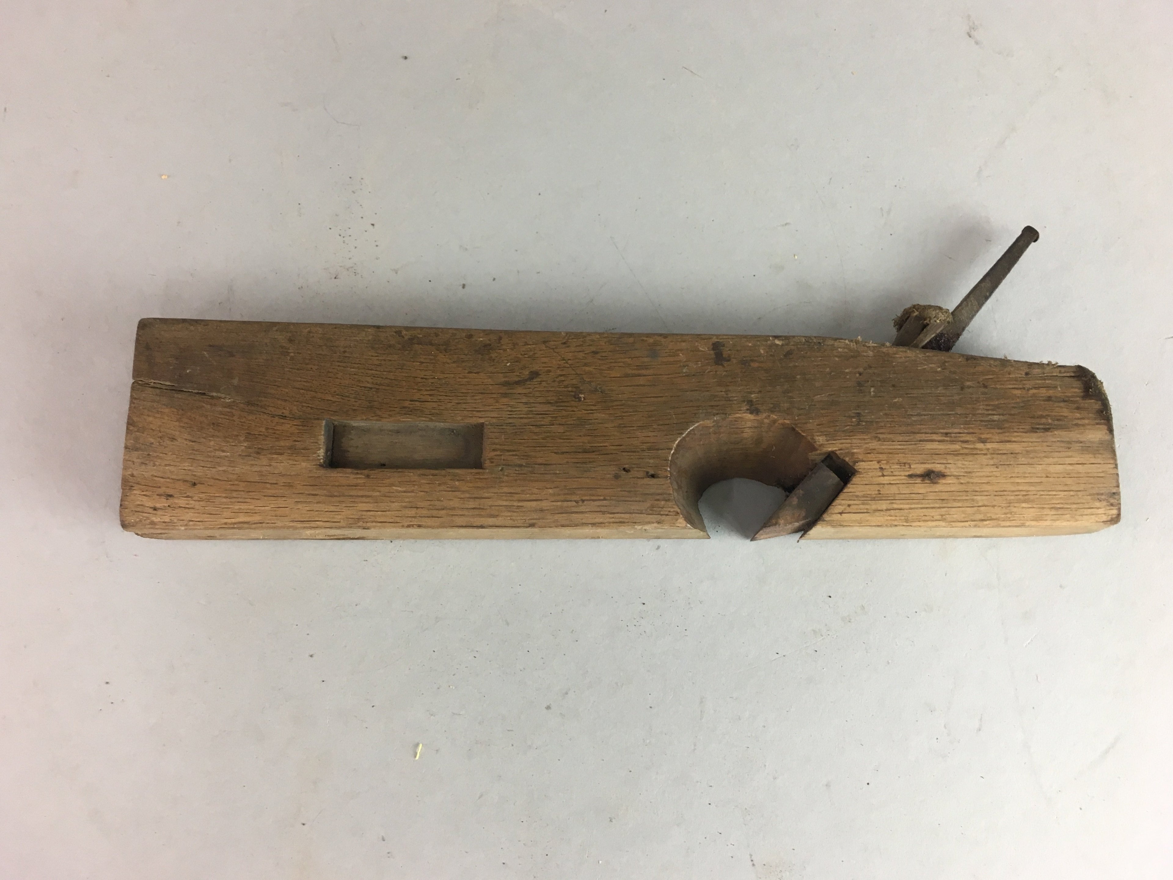Japanese Plough Hand Plane Vtg Shakuri Kanna Wood Steel 21mm blade Tool K325