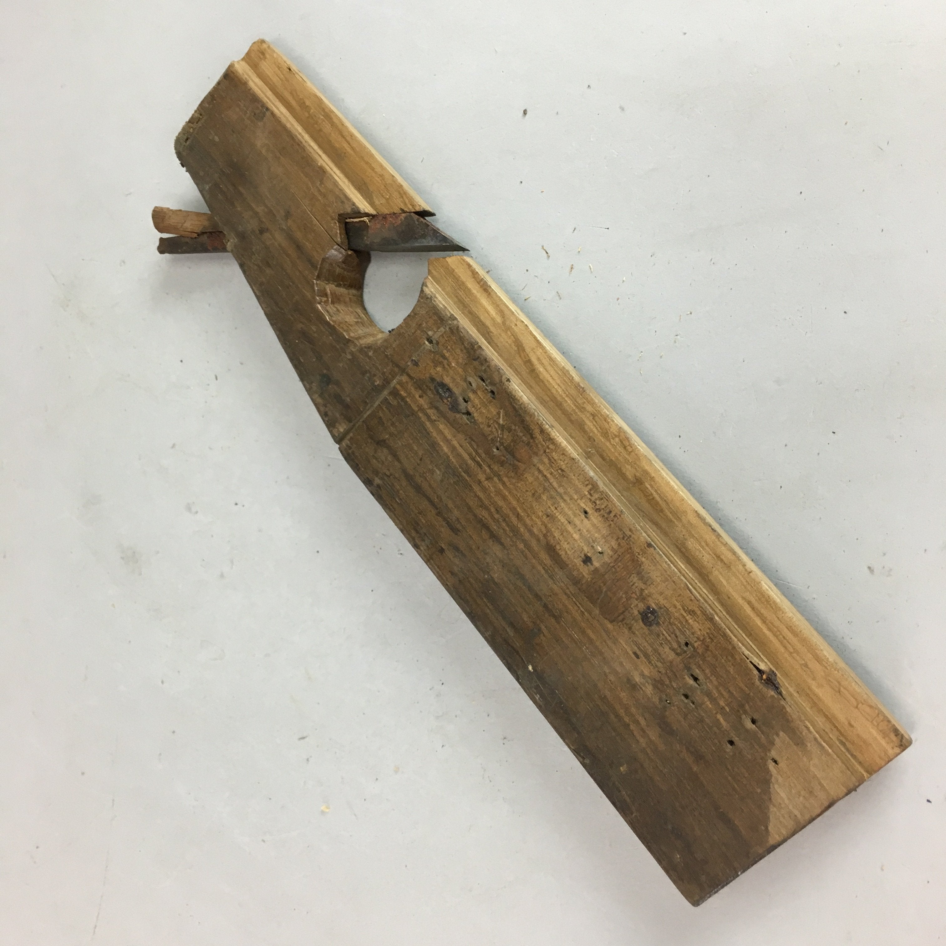 Japanese Plough Hand Plane Vtg Shakuri Kanna Wood Steel 7mm blade Tool K304