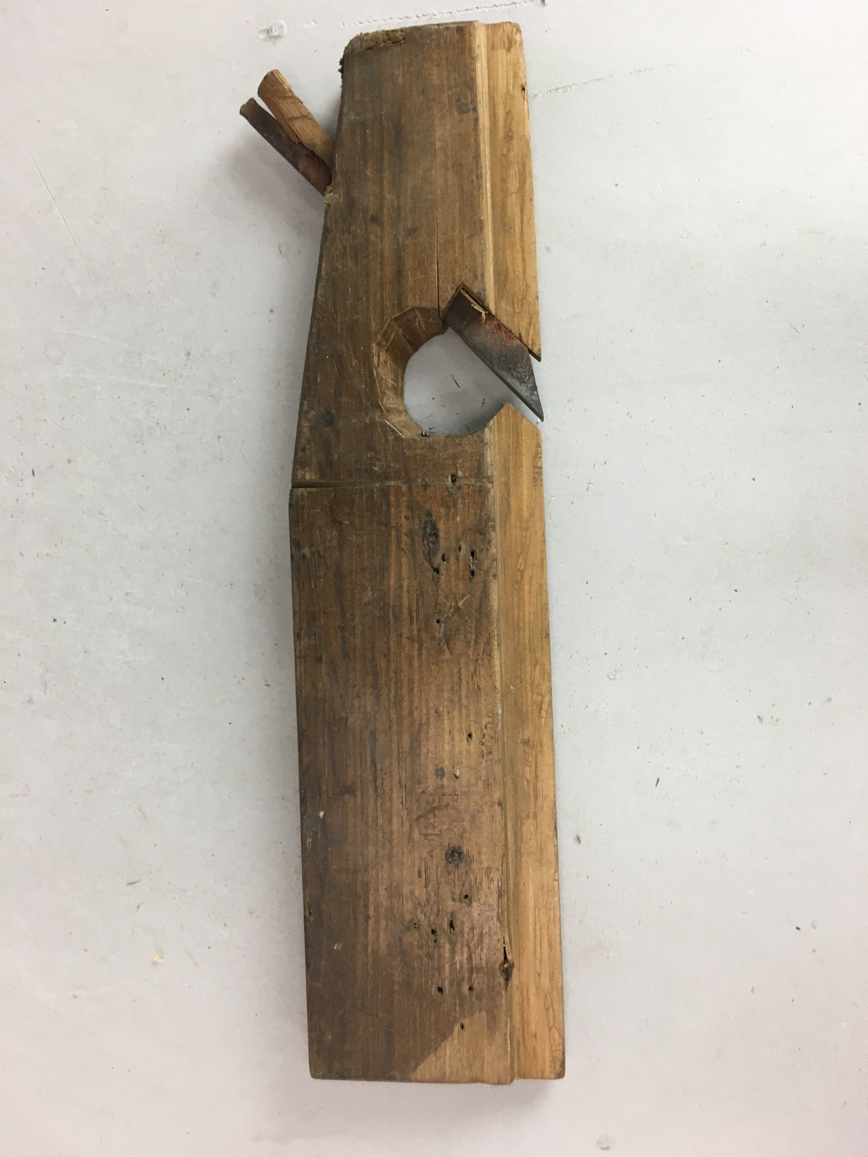 Japanese Plough Hand Plane Vtg Shakuri Kanna Wood Steel 7mm blade Tool K304