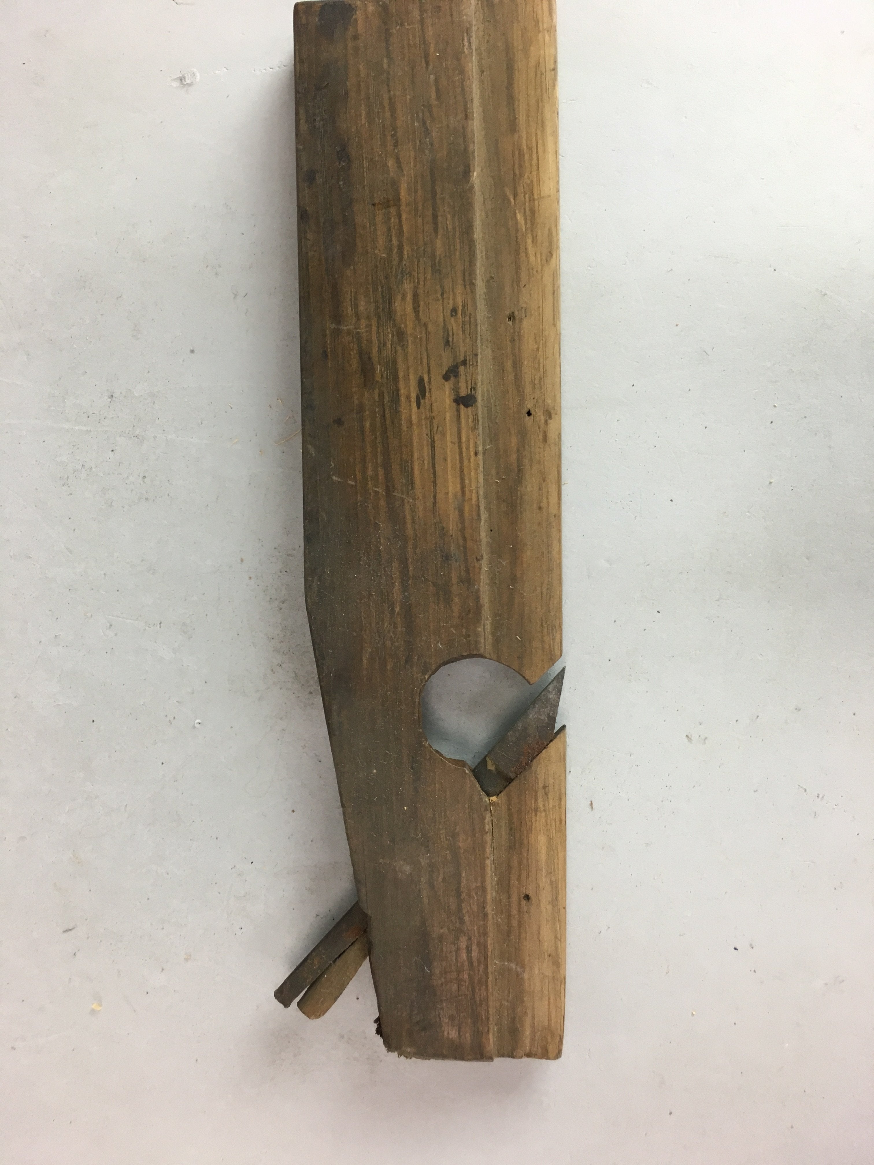 Japanese Plough Hand Plane Vtg Shakuri Kanna Wood Steel 7mm blade Tool K304