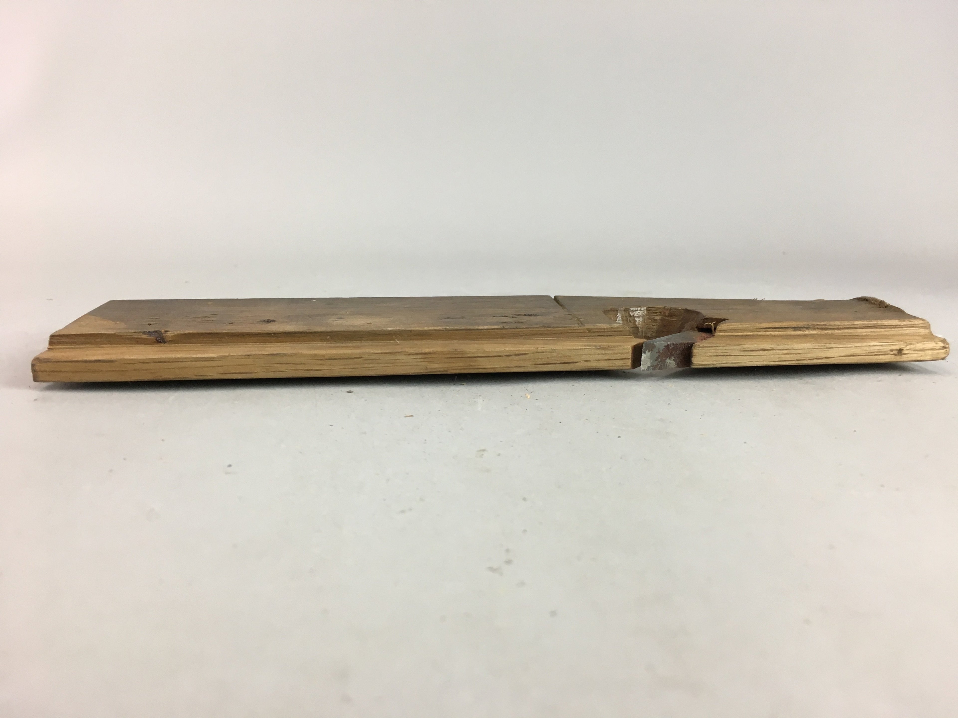 Japanese Plough Hand Plane Vtg Shakuri Kanna Wood Steel 7mm blade Tool K304