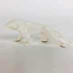 Japanese Pocelain Leopard Figurine Vtg Kokeshi Doll Pottery White Okimono KF567