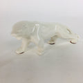 Japanese Pocelain Leopard Figurine Vtg Kokeshi Doll Pottery White Okimono KF567