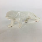 Japanese Pocelain Leopard Figurine Vtg Kokeshi Doll Pottery White Okimono KF567
