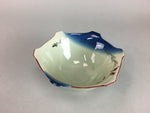 Japanese Porcelain 6 Sided Bowl Vtg Kobachi Blue Green Leaf Snack Kanji PT201