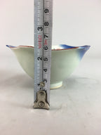 Japanese Porcelain 6 Sided Bowl Vtg Kobachi Blue Green Leaf Snack Kanji PT202