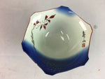 Japanese Porcelain 6 Sided Bowl Vtg Kobachi Small Blue White PT189