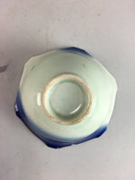 Japanese Porcelain 6 Sided Bowl Vtg Kobachi Small Blue White PT189