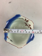 Japanese Porcelain 6 Sided Bowl Vtg Kobachi Small Blue White PT190