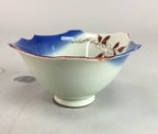 Japanese Porcelain 6 Sided Bowl Vtg Kobachi Small Blue White PT190