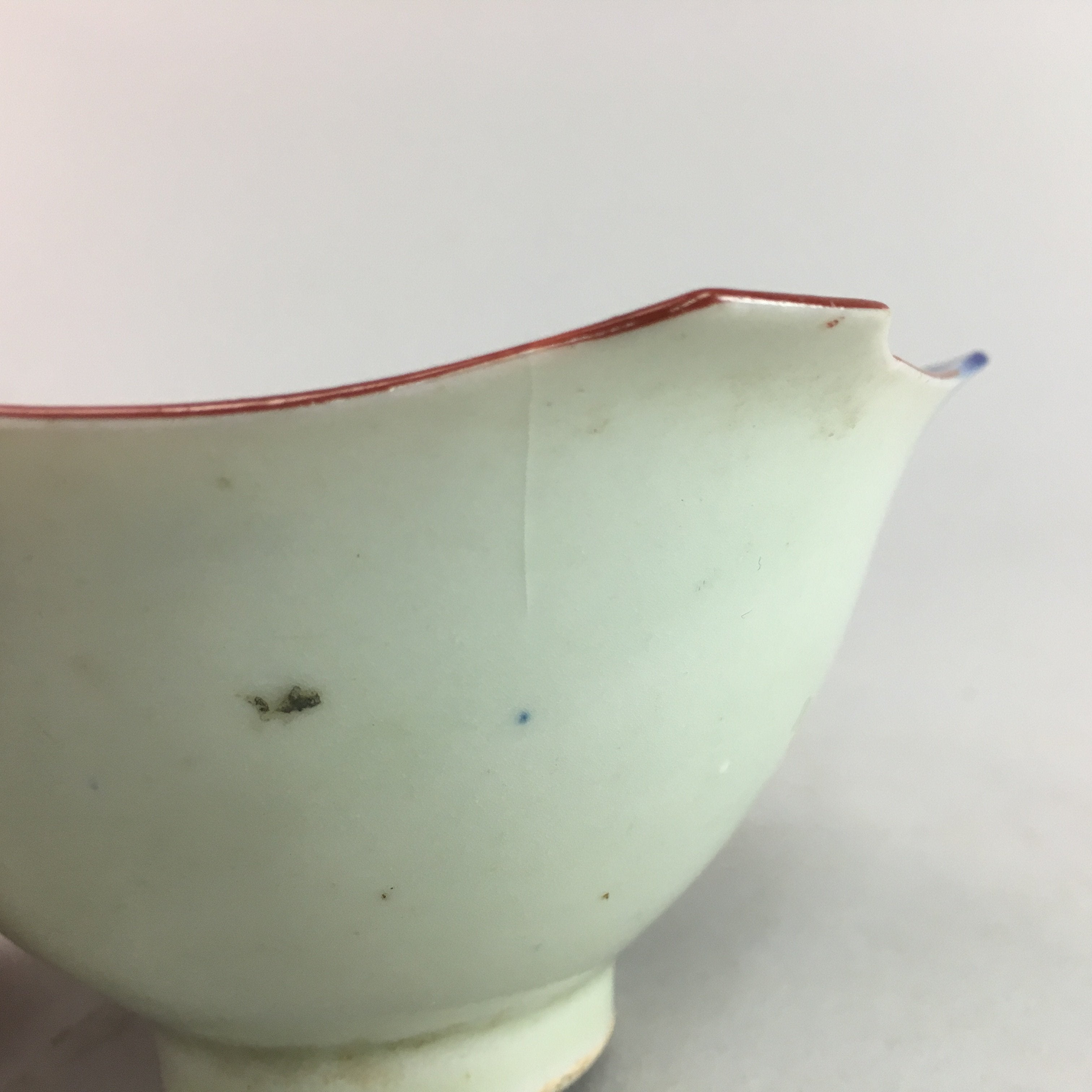 Japanese Porcelain 6 Sided Snack Bowl Vtg Kobachi Blue White PT191