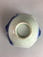 Japanese Porcelain 6 Sided Snack Bowl Vtg Kobachi Blue White PT191