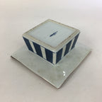 Japanese Porcelain Arita Ware Ashtray Vtg Haizara Flower Bud Bird Pattern PP660