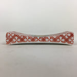 Japanese Porcelain Arita Ware Chopstick Rest Holder Vtg Red Green Sometsuke QT13