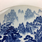 Japanese Porcelain Arita Ware Large Plate Centerpiec Vtg Round Blue 40.5cm PP649