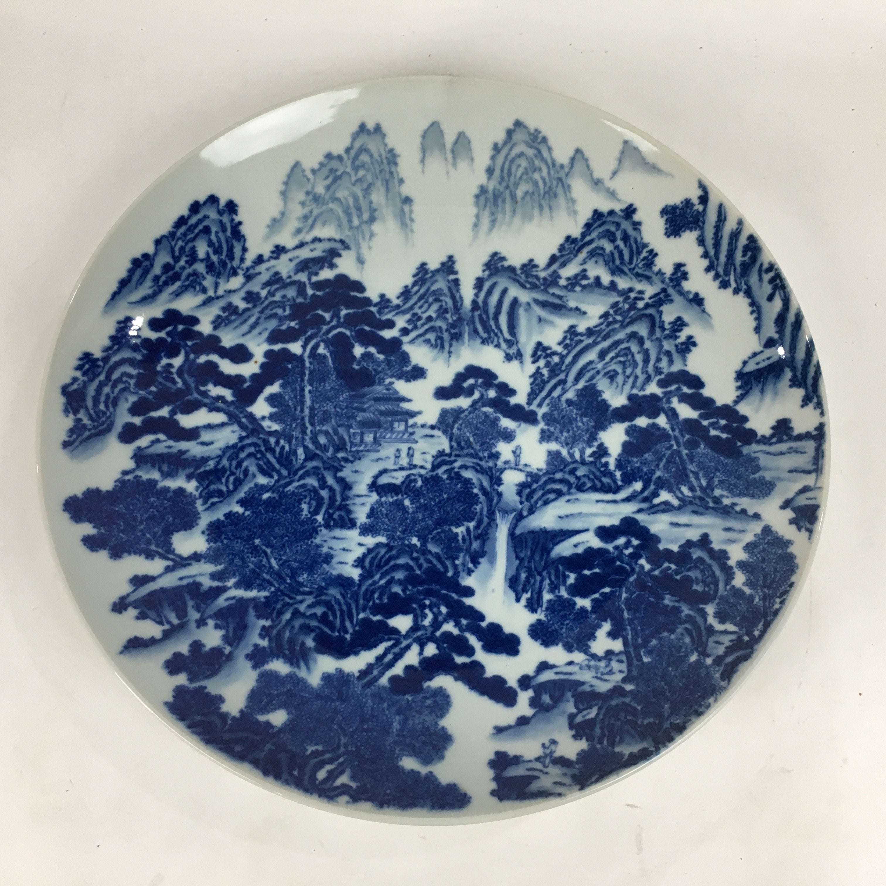 Japanese Porcelain Arita Ware Large Plate Centerpiece Vtg Round 40.5 cm PP647