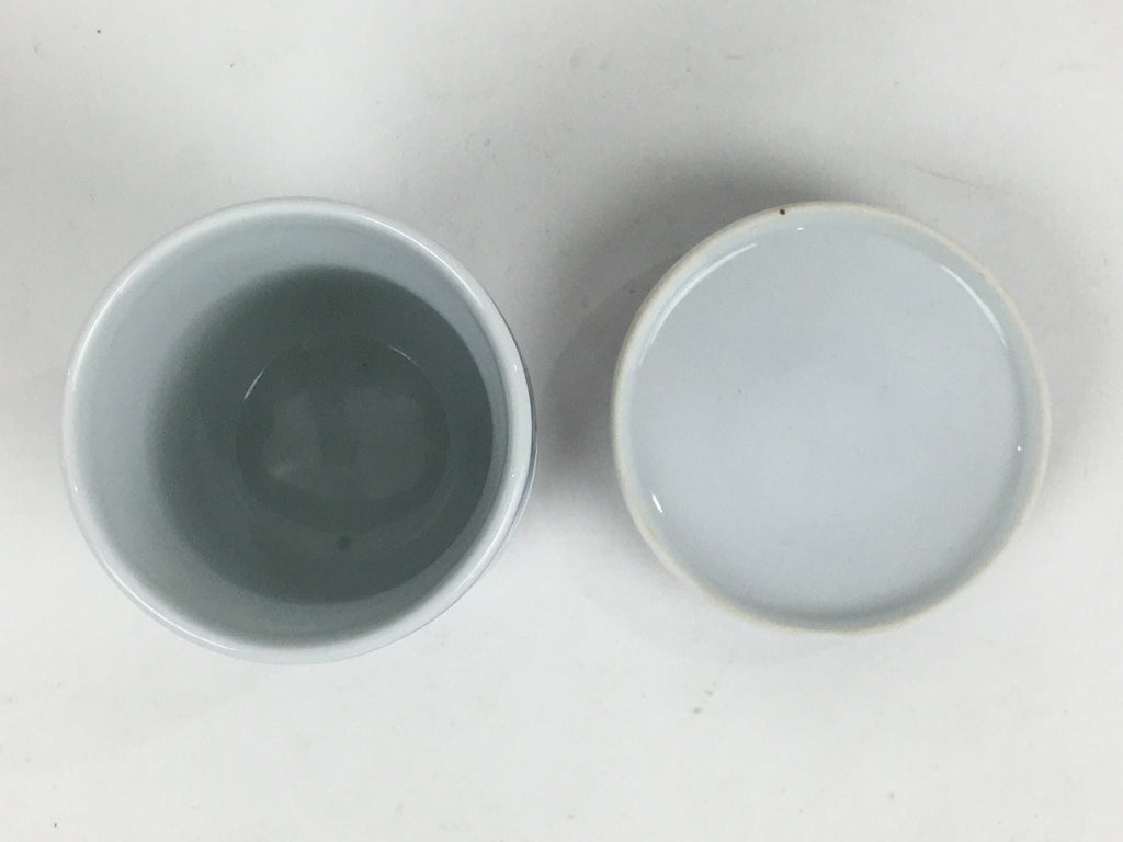Japanese Porcelain Arita Ware Lidded Teacup Vtg Yunomi Blue White Sencha PP932
