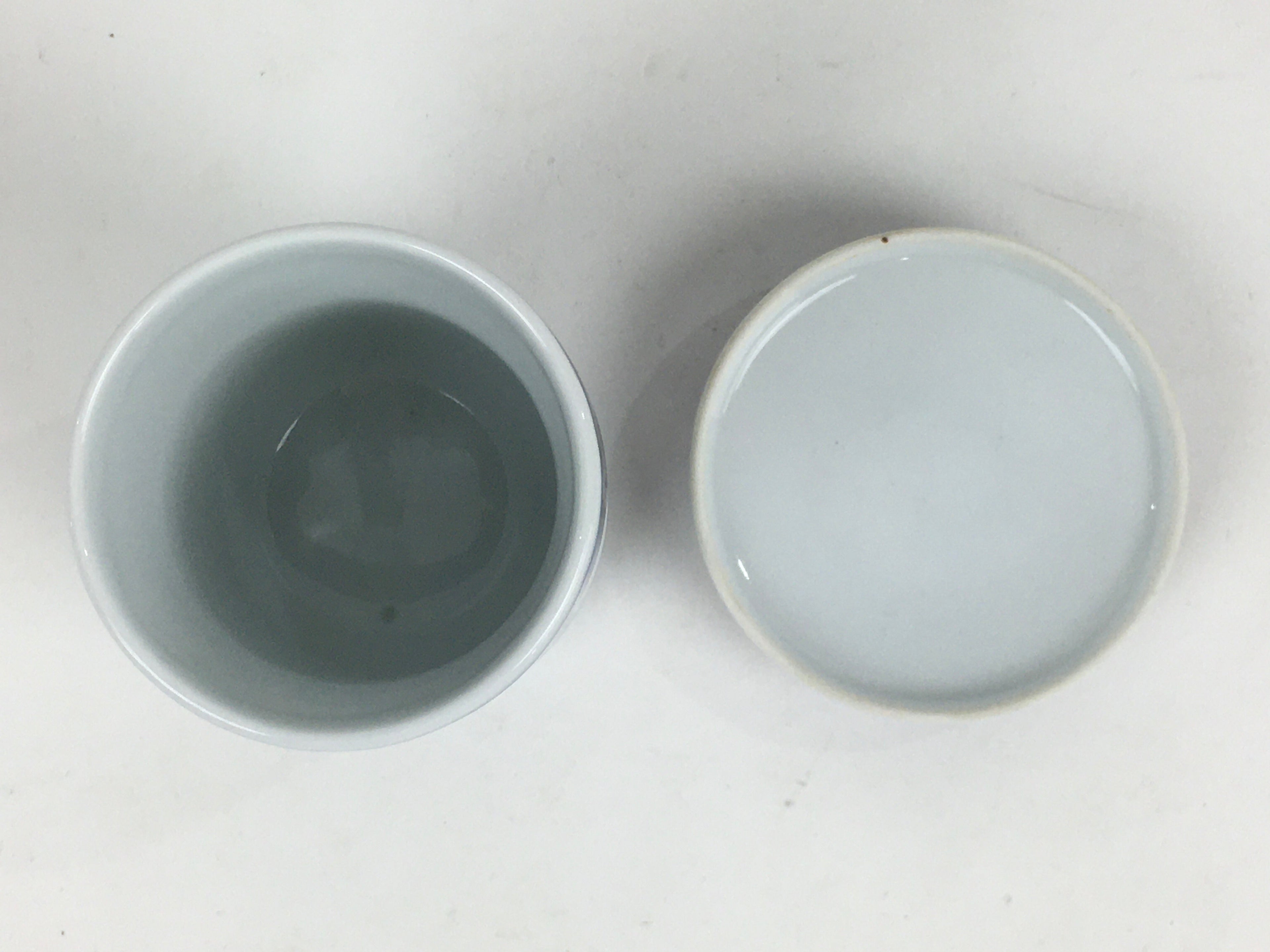 Japanese Porcelain Arita Ware Lidded Teacup Vtg Yunomi Blue White Sencha PP932